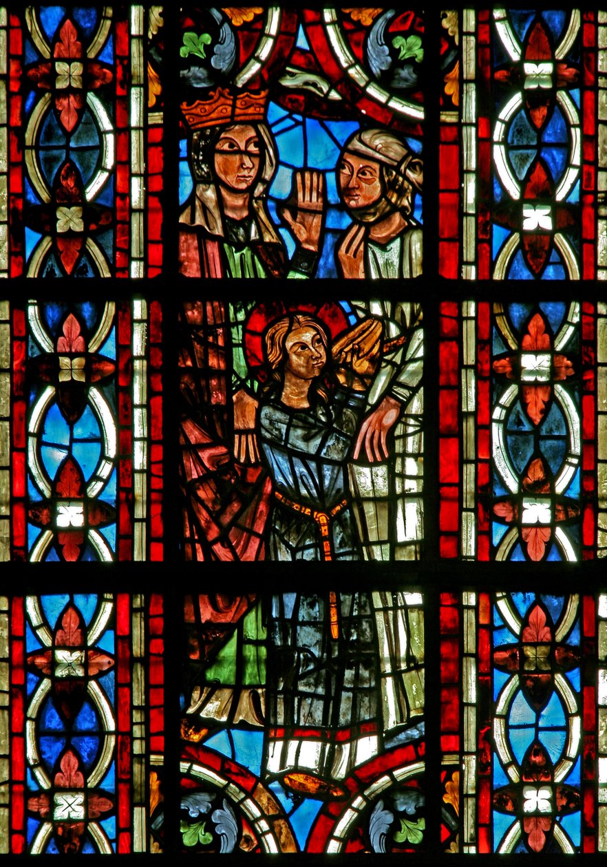 Janela w211 retratando uma cena da vida de Santa Helena: o milagre do navio que se transformou em ouro de French School
