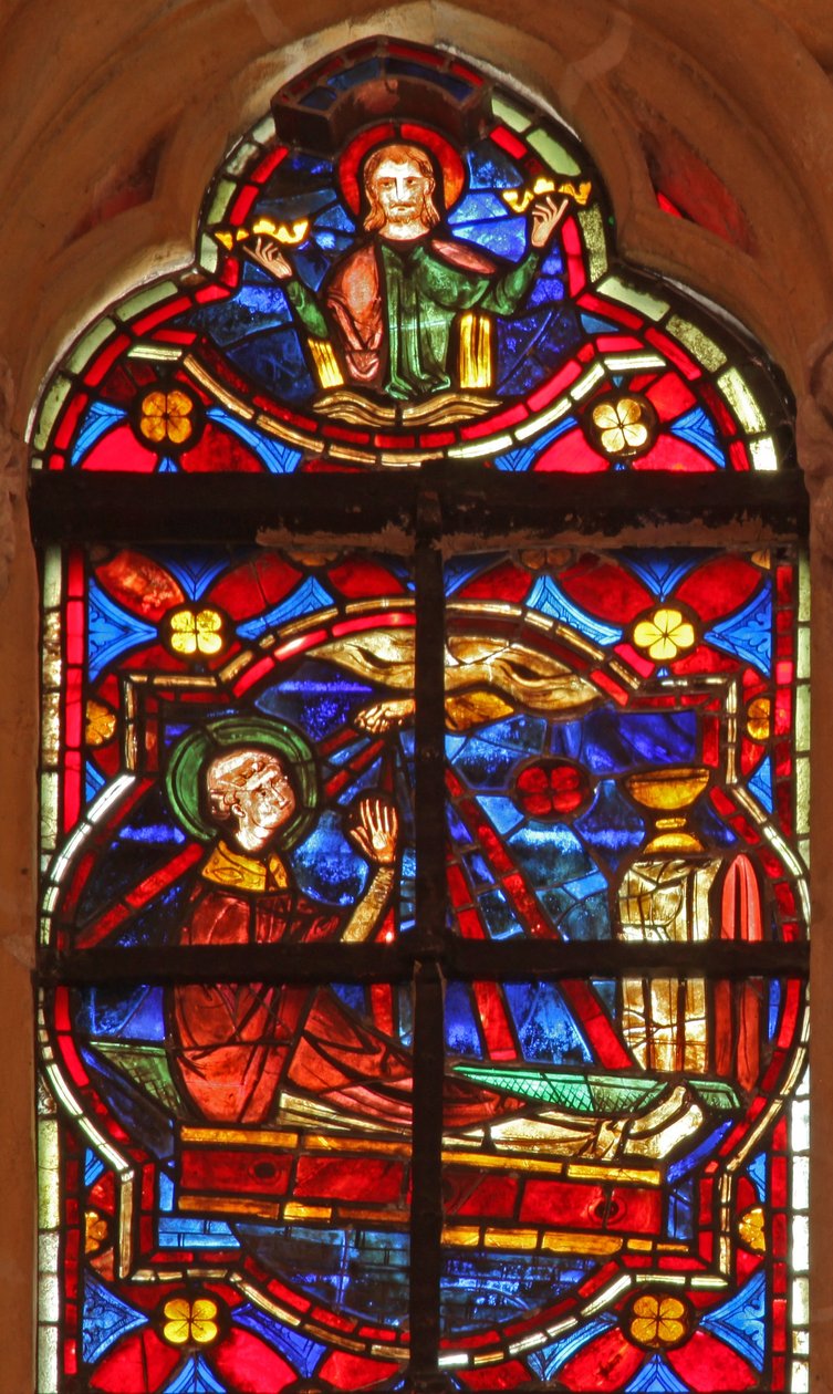 Janela w212 representando a morte e suposição de São João de French School
