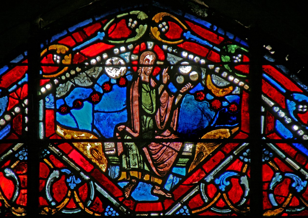 Janela w21 representando Deus criador cria os céus e a terra de French School