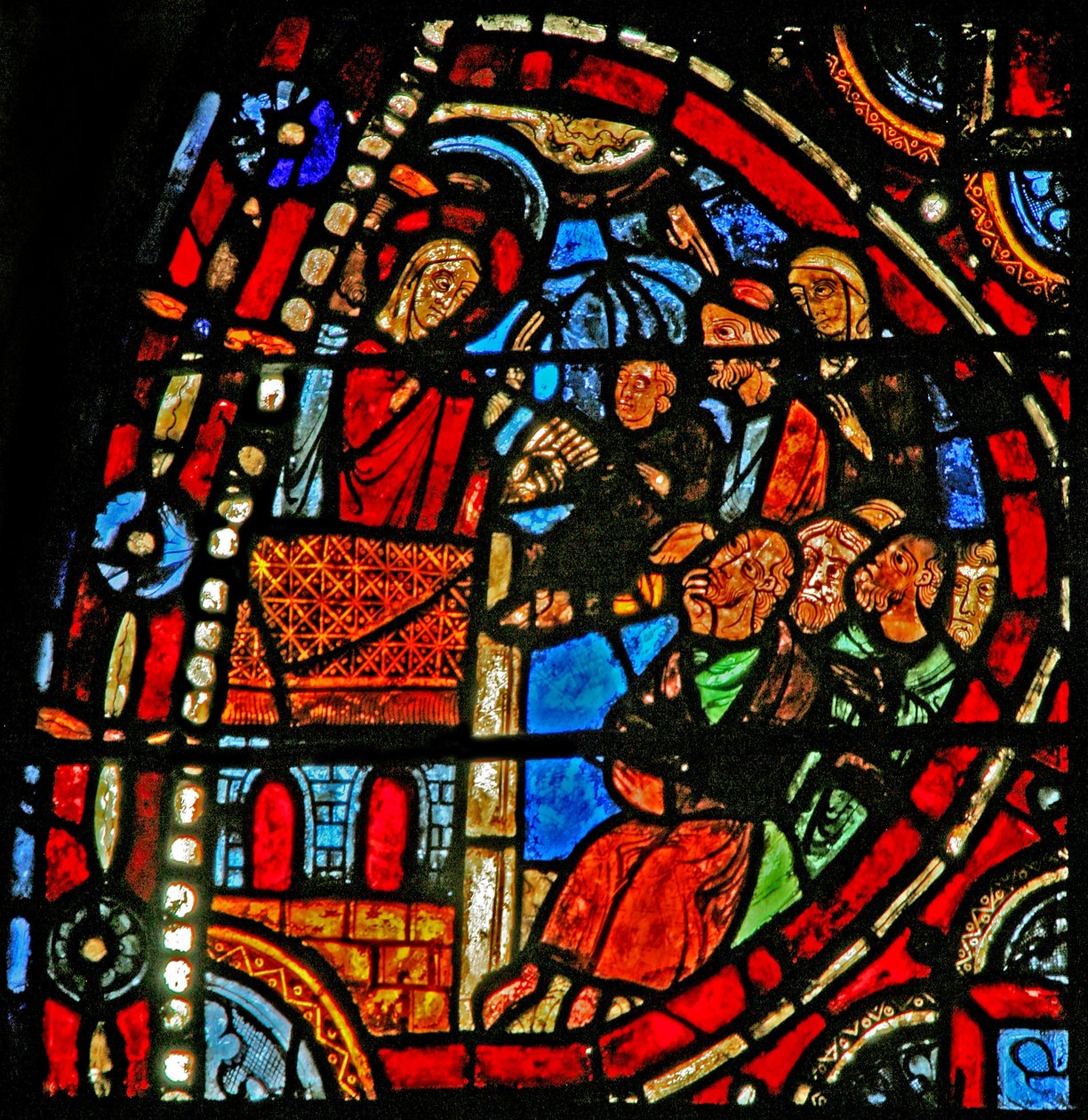 Janela w22 representando uma cena da vida de Santa Maria Madalena - o santo pregando em Marselha de French School