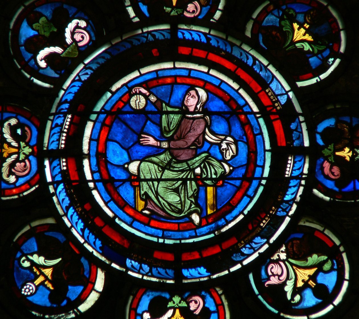Janela w235 retratando as artes liberais: astronomia de French School