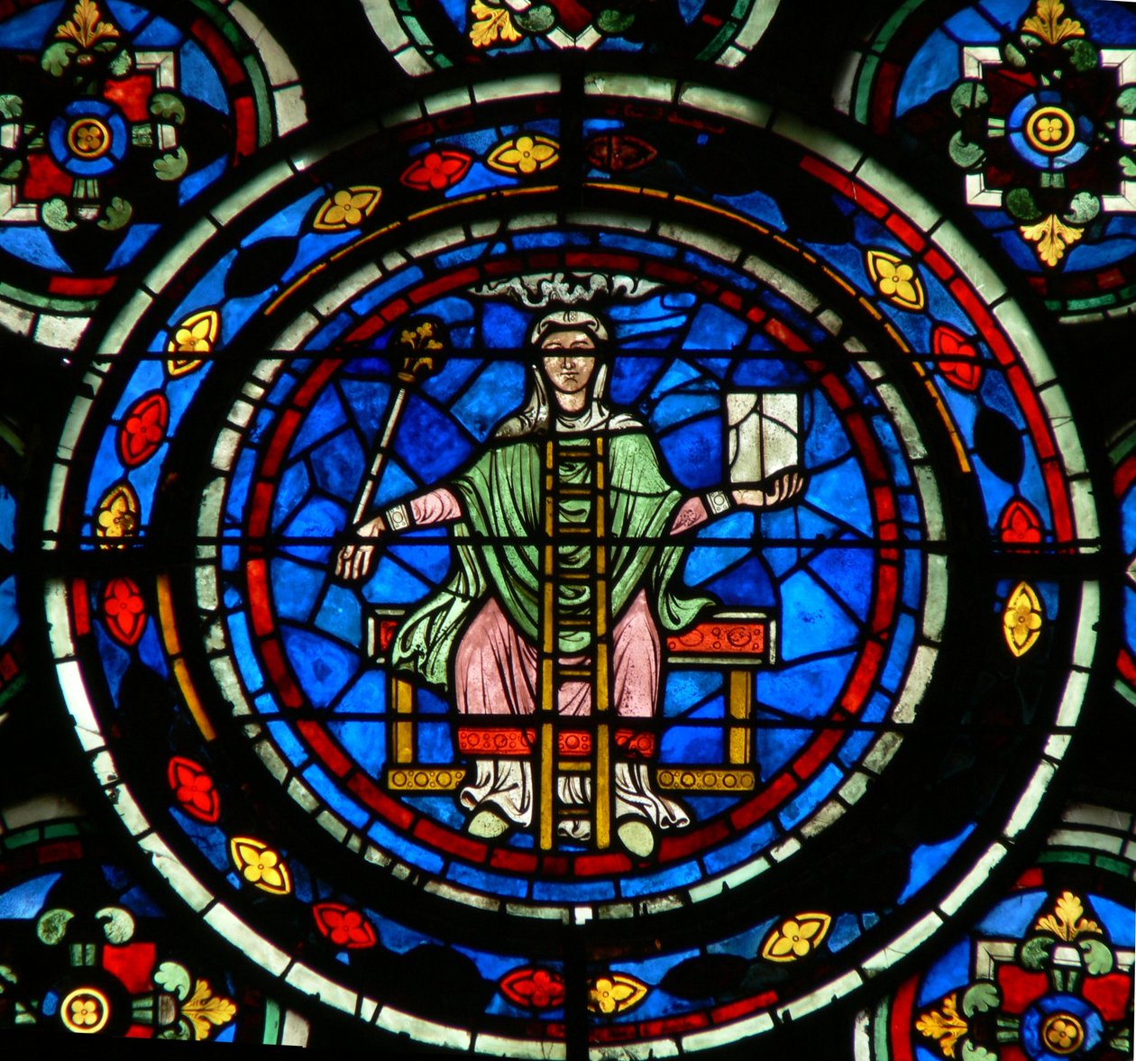 Janela w235 retratando as Artes Liberais: Filosofia (principalmente moderna) de French School