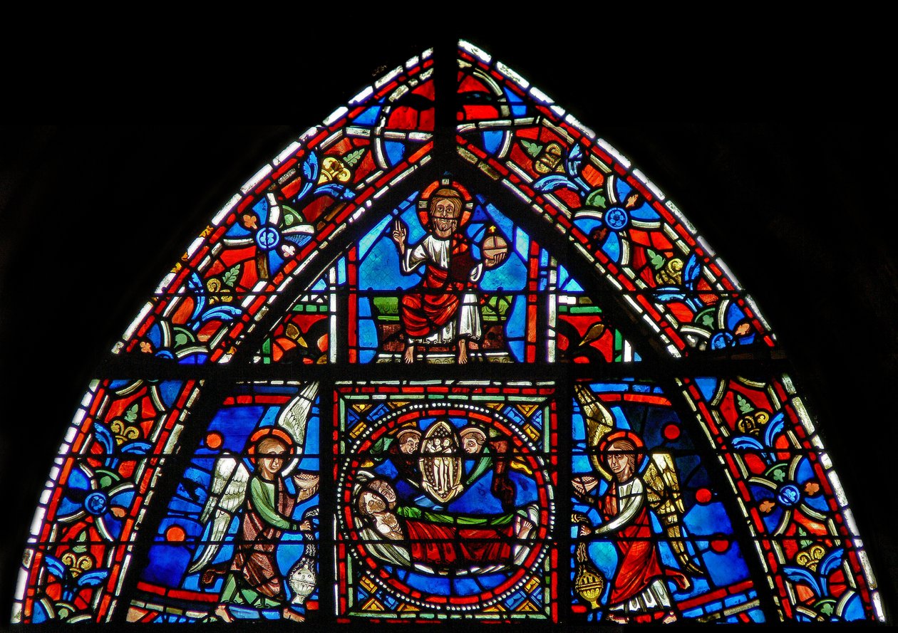 Janela w23 representando St Julian Hospitalier e sua esposa morrem e vão para o céu de French School