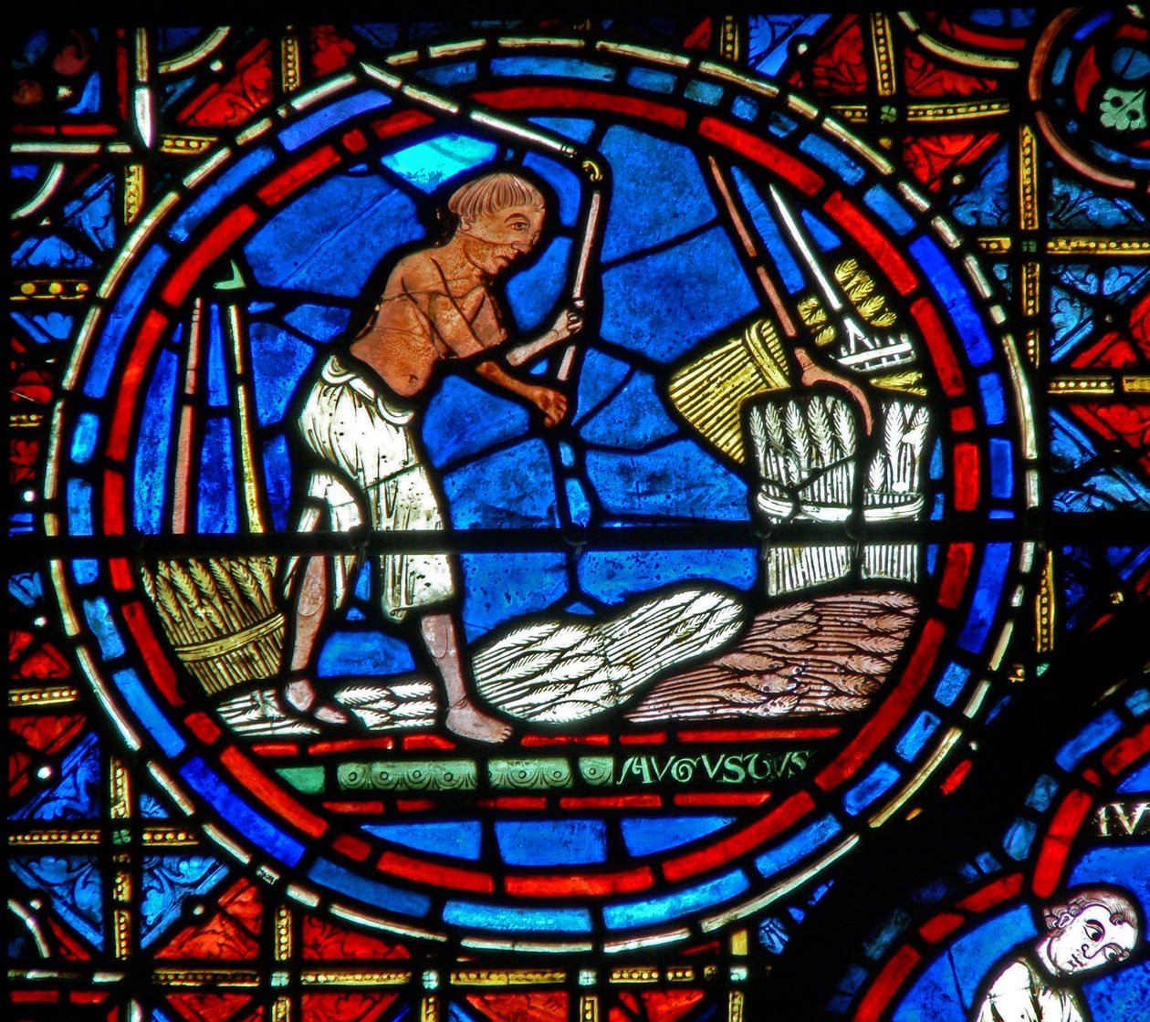 Janela w28a retratando os trabalhos dos meses. de French School