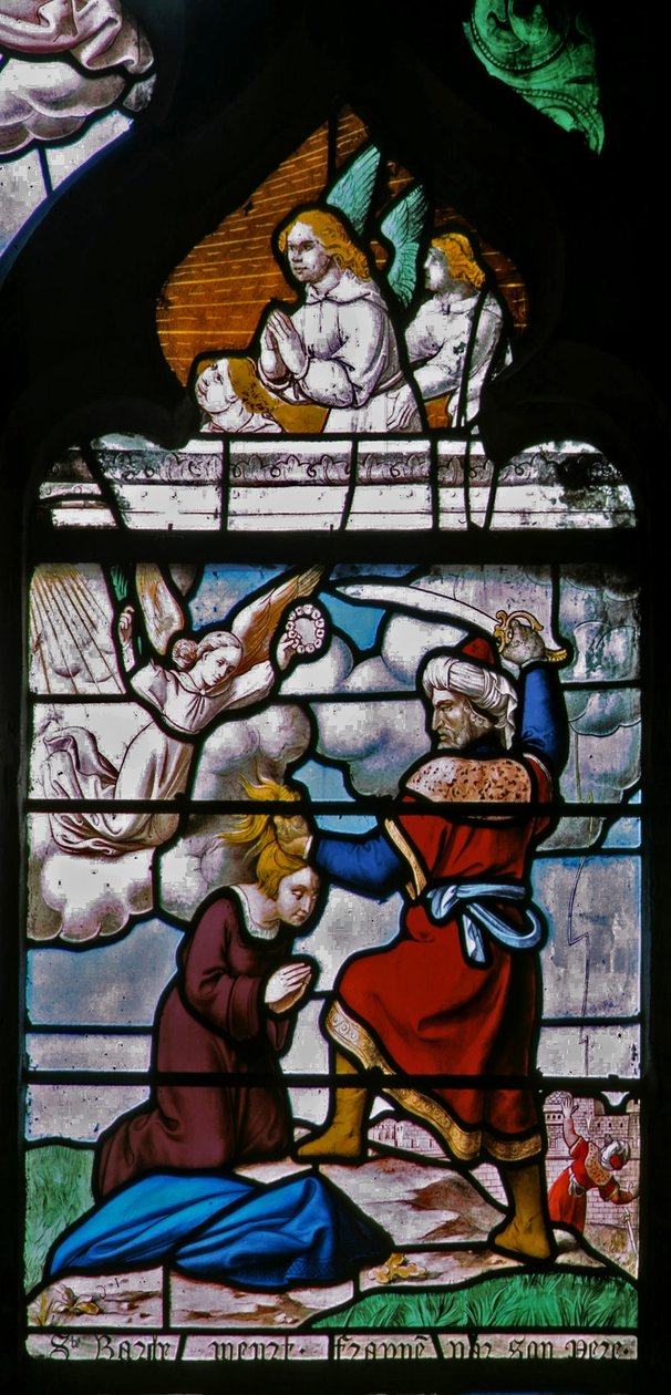 Janela w29 representando a decapitação de St Barbara de French School