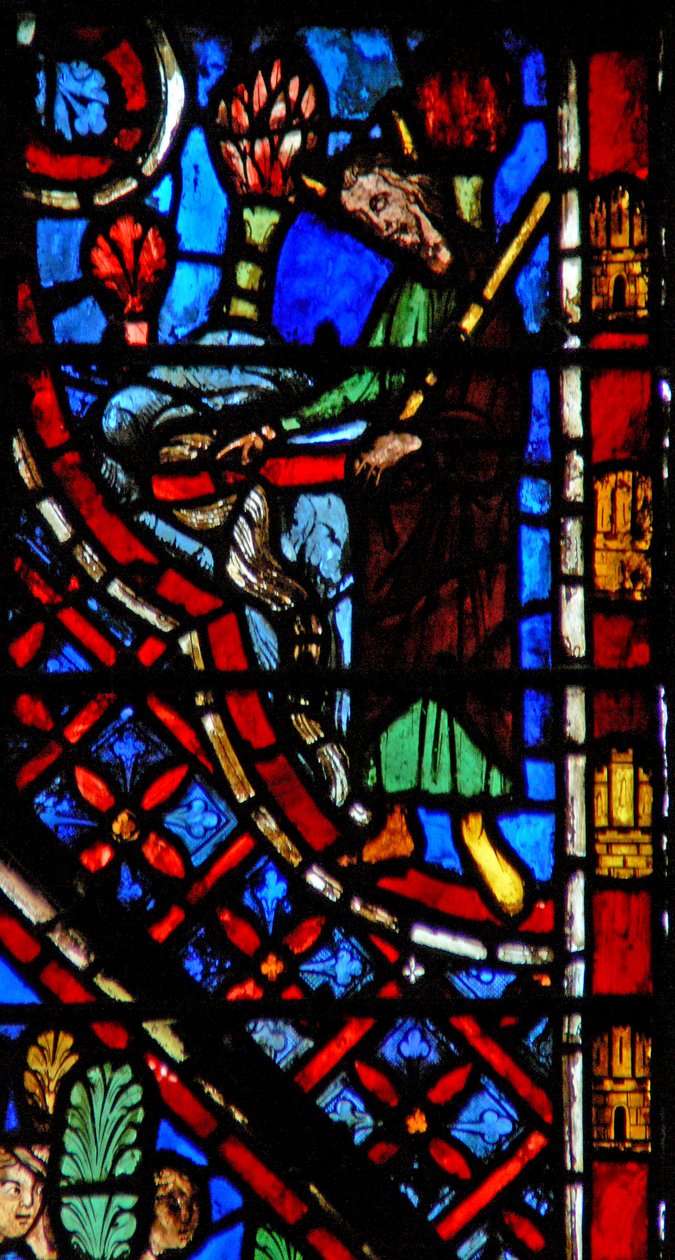 Janela w2 Moses na rocha de Horeb Ex XVII 35 de French School
