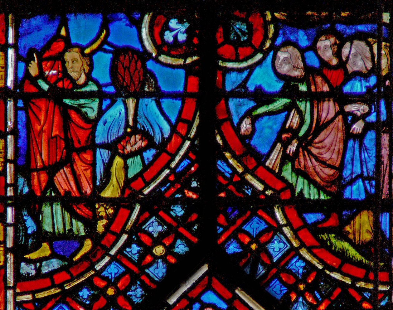 Janela w2 Moisés esconde o rosto; e as pessoas oferecem suas capas. Ex XXXIV 33-35 de French School