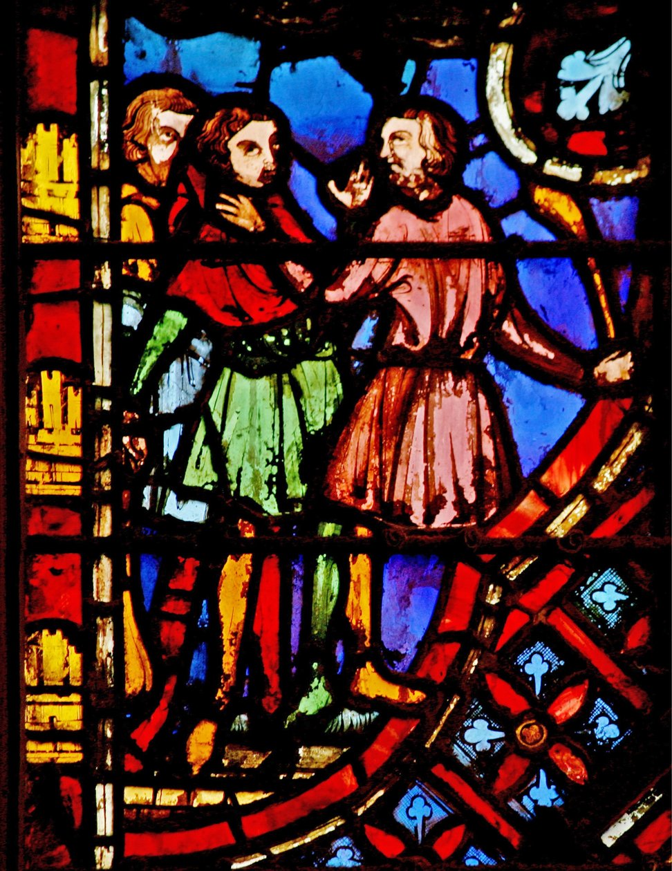 Window w2 Moses mata um egípcio Ex II 11-12 de French School