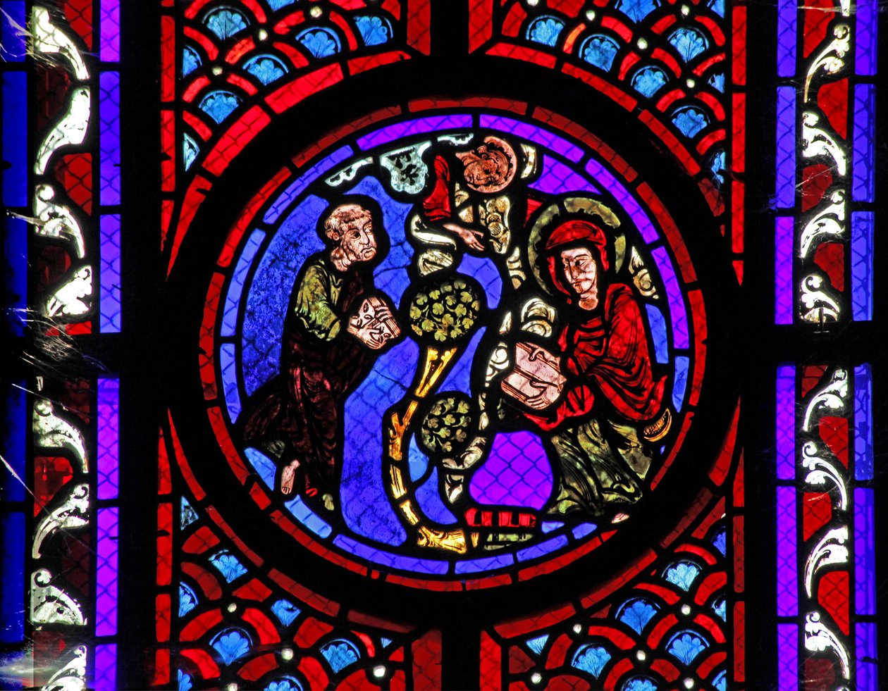 Janela w2 retratando uma cena da vida de St Mary Magdalene - o santo em Provence de French School