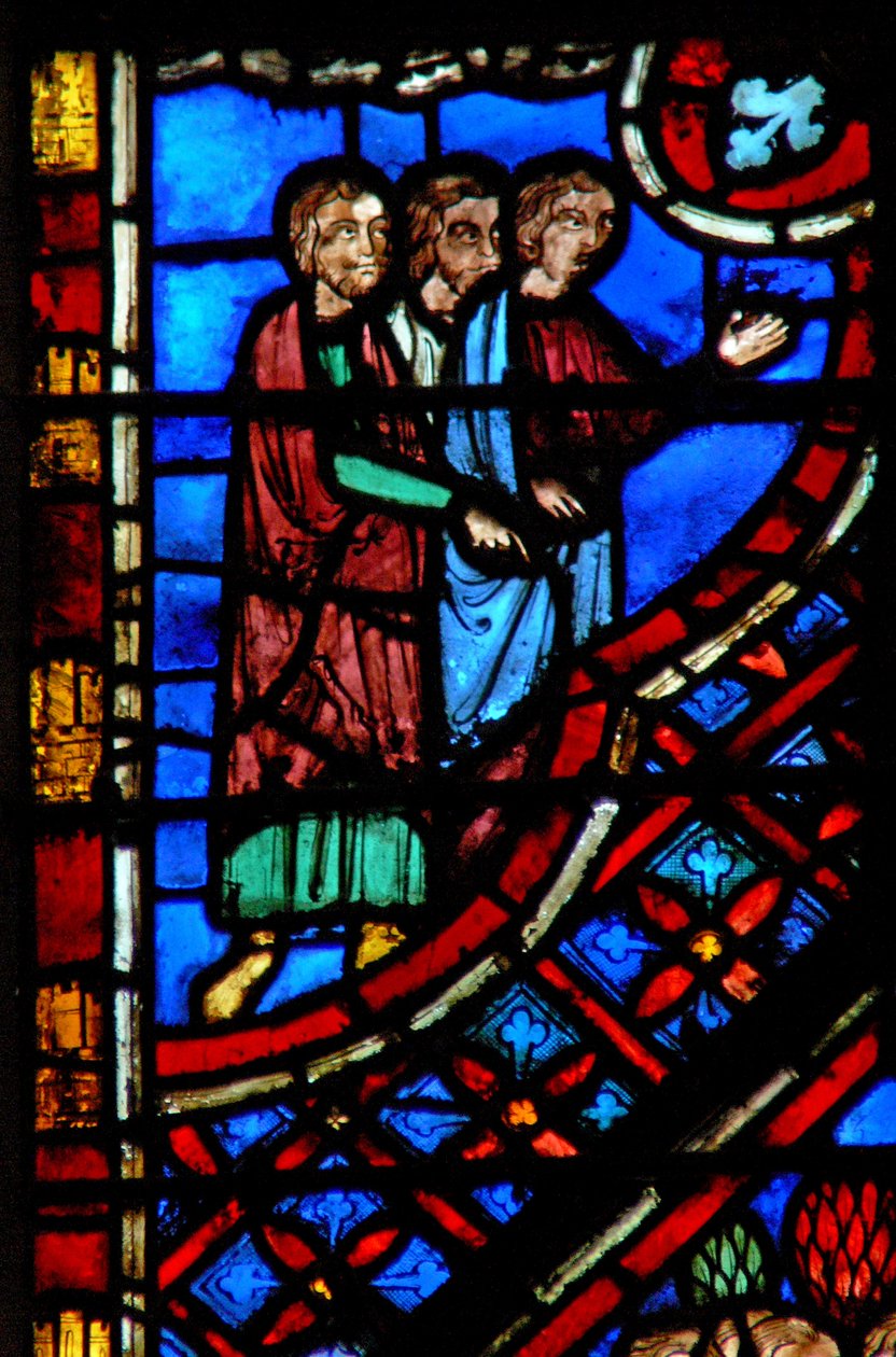 Janela w2 os israelitas na rocha de Horeb Ex XVII 35 de French School