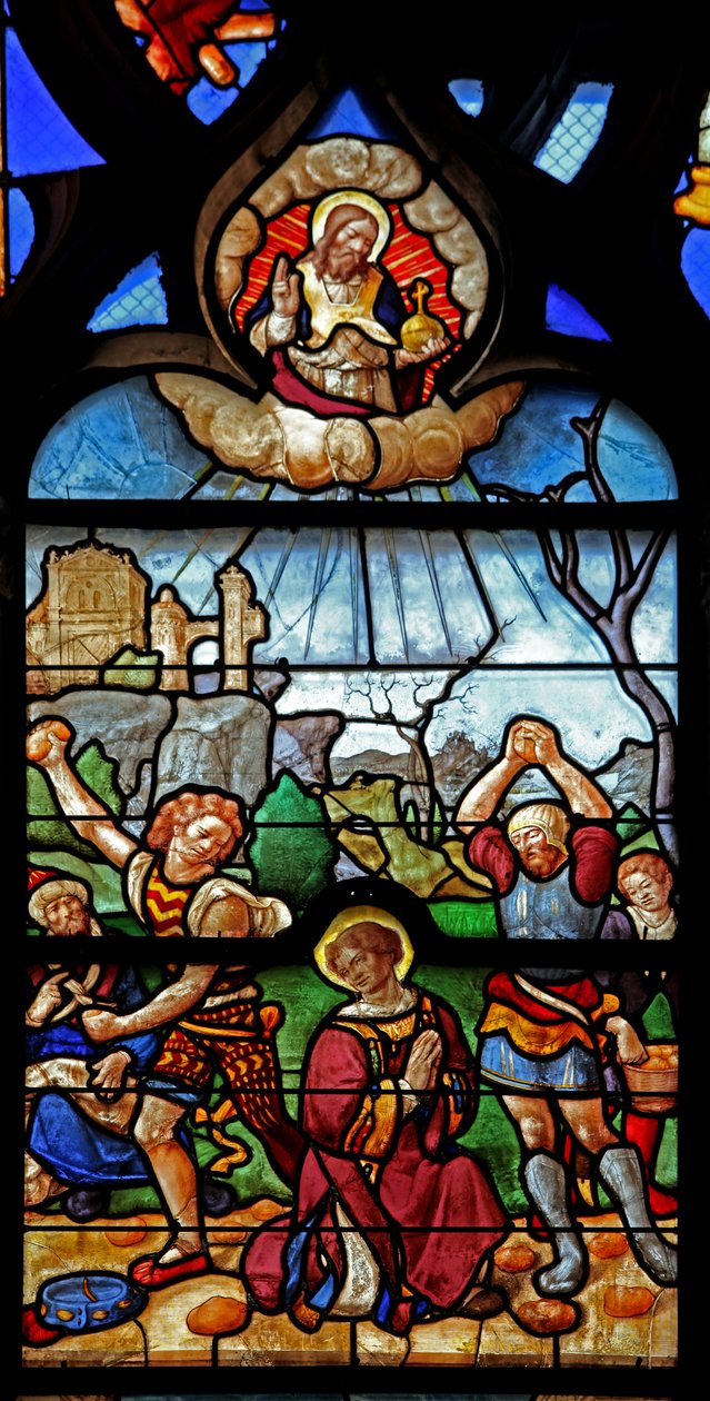 Janela w46 representando o martírio de St Stephens de French School