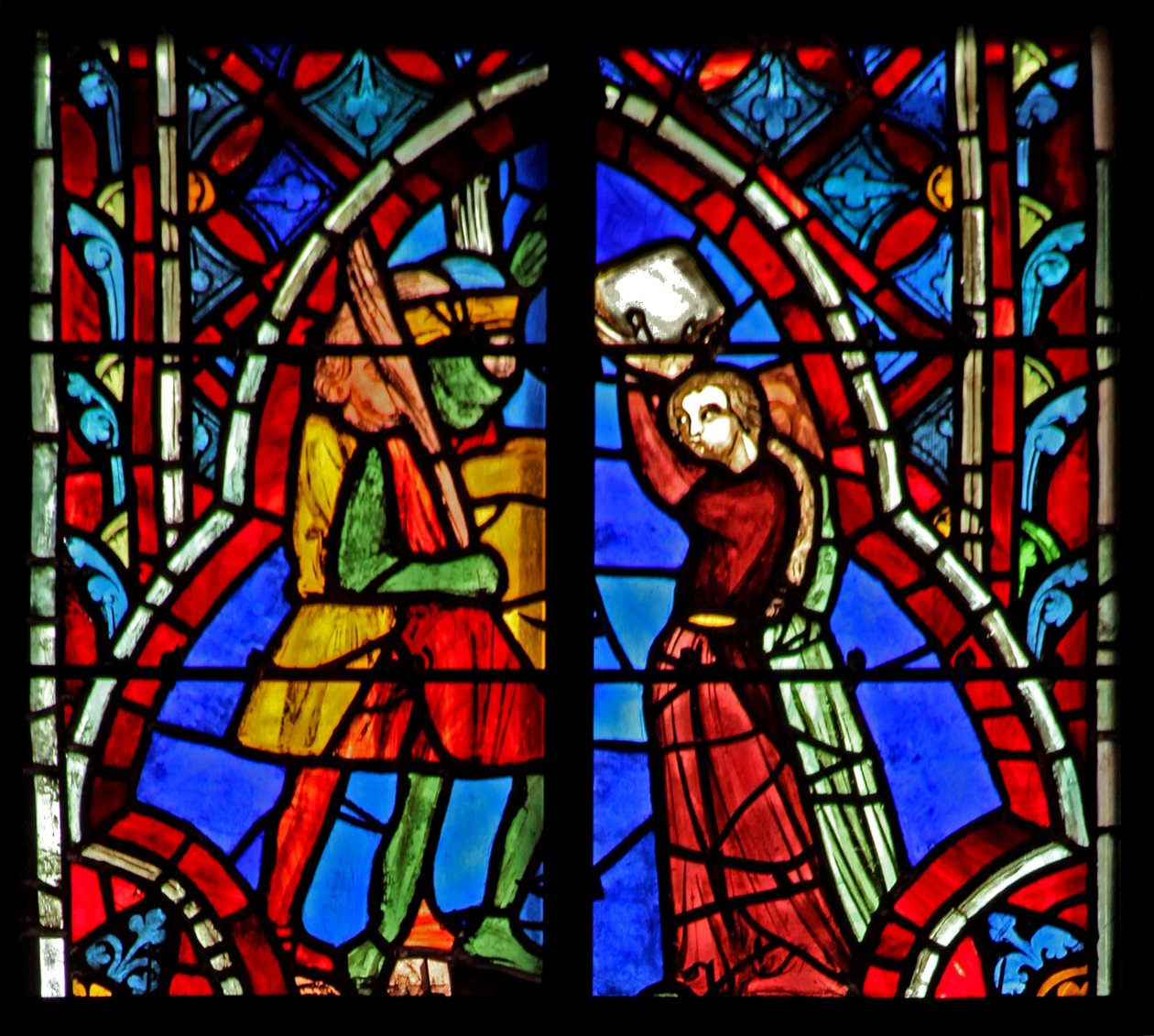 Window w5 Jephthah encontra sua filha. Juízes XI 34-35 de French School