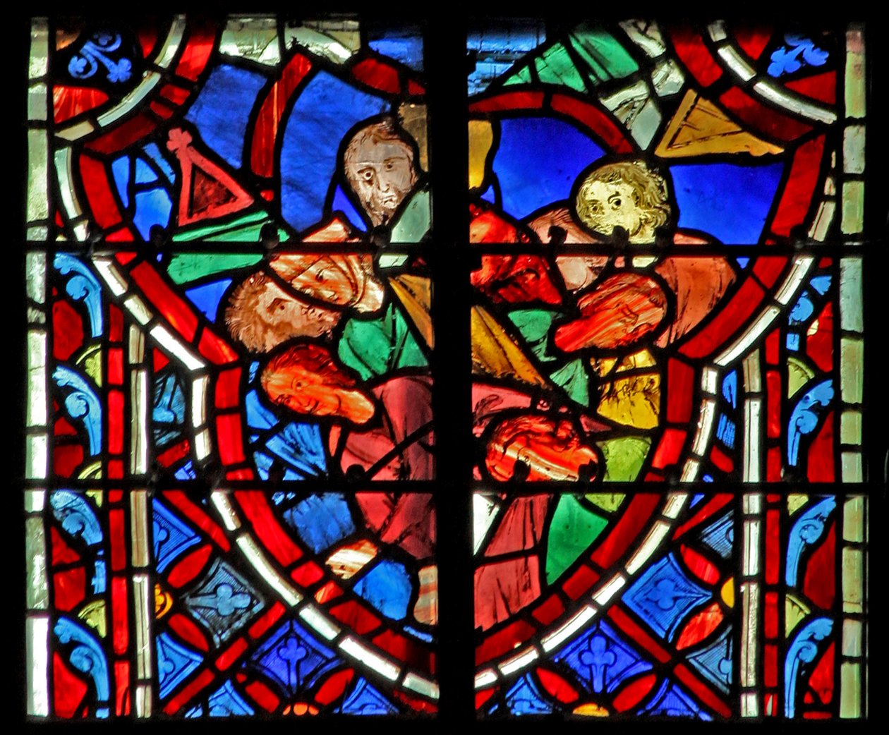 Janela w5 Sansão derruba o templo Juízes XVI 28 de French School