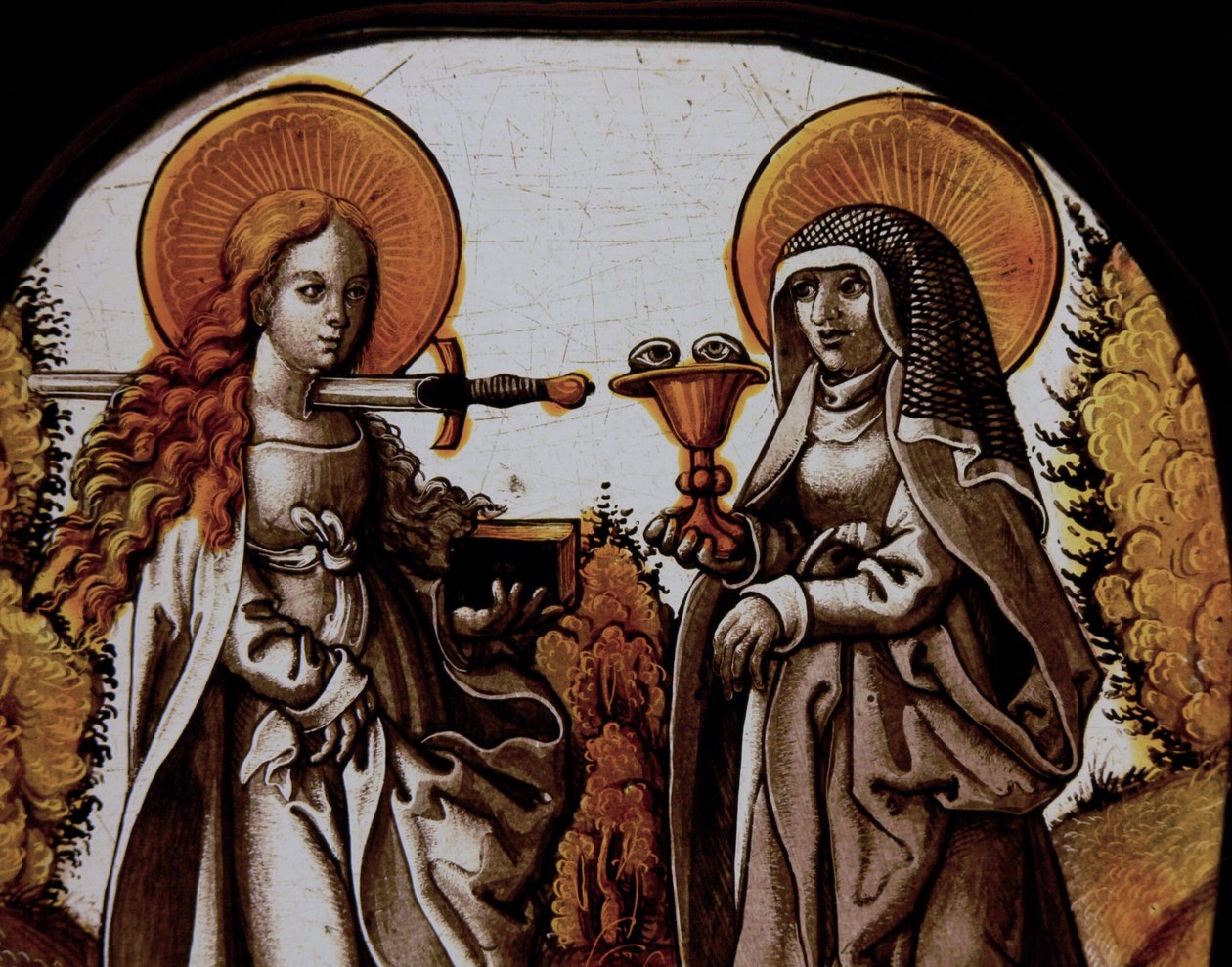 Janela w68 representando St Lucy e St Odile de French School