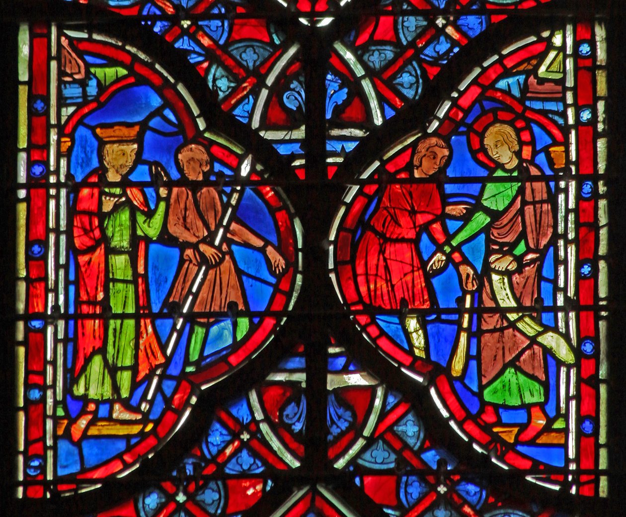 Window w6L Manasses apreende Isaías  de French School