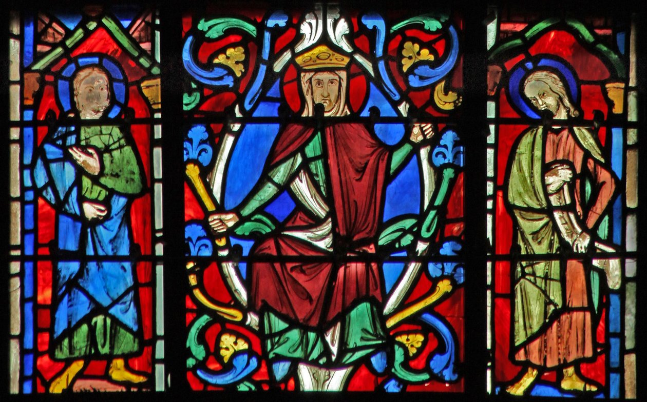 Janela w6R a árvore de Jesse: a Virgem Maria e dois profetas de French School