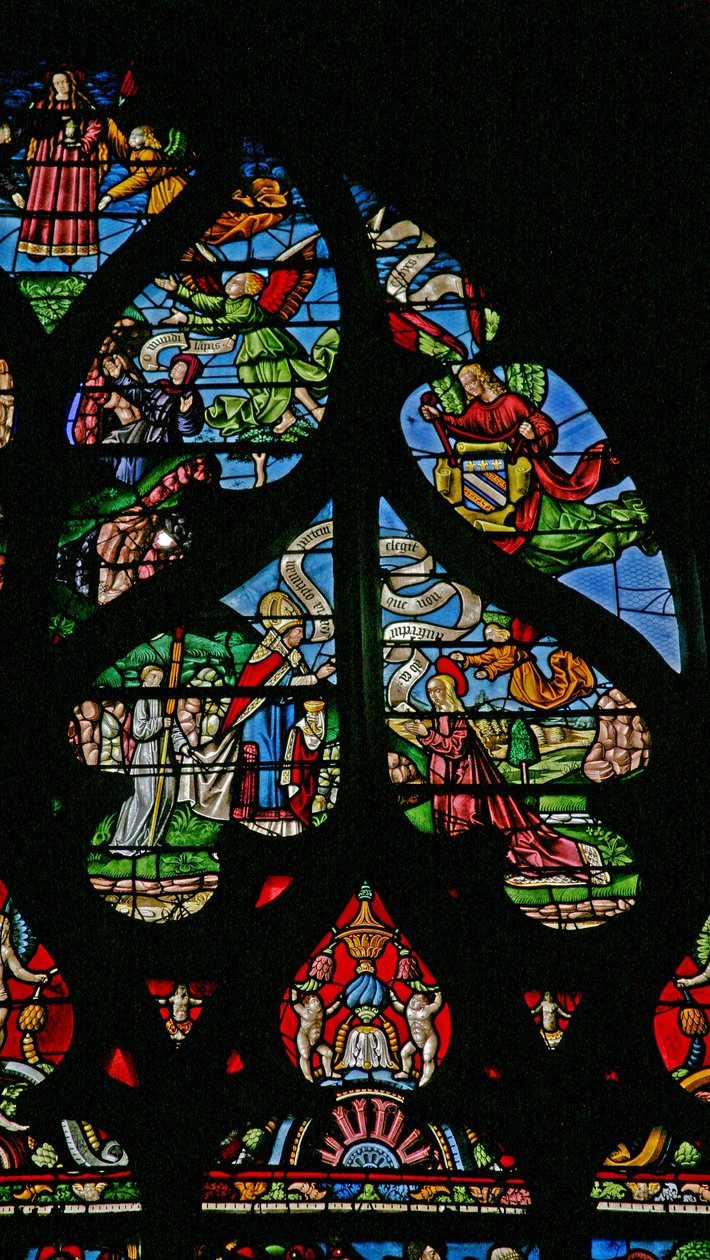 Janela w6 representando uma cena da vida de Santa Maria Madalena - os santos última comunhão de French School