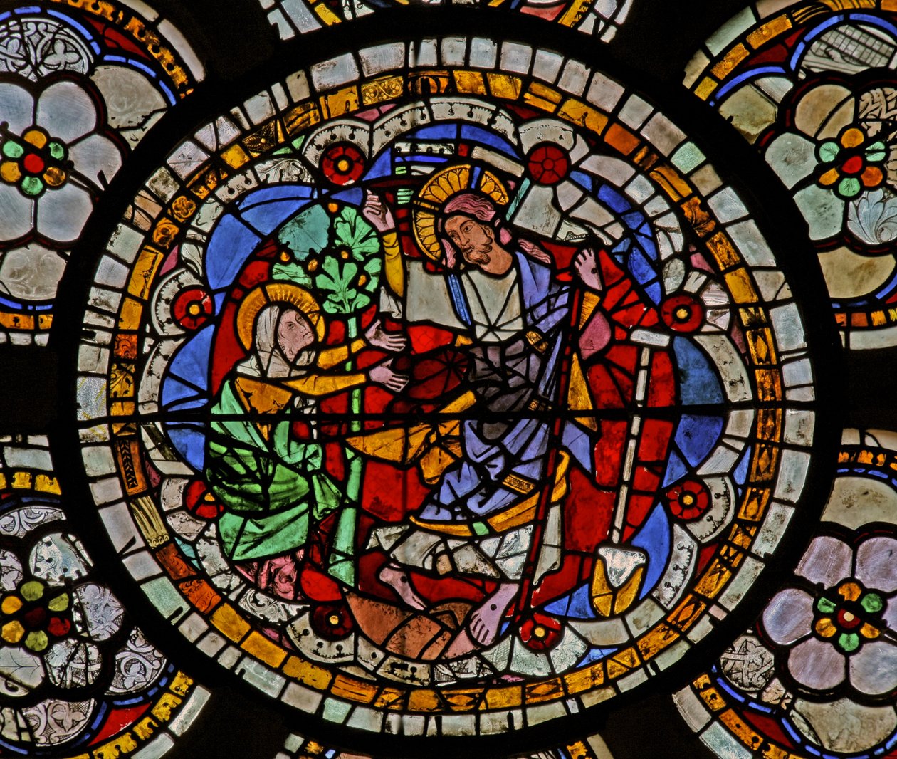 Janela w7 representando uma cena de ressurreição: Noli Me Tangere de French School