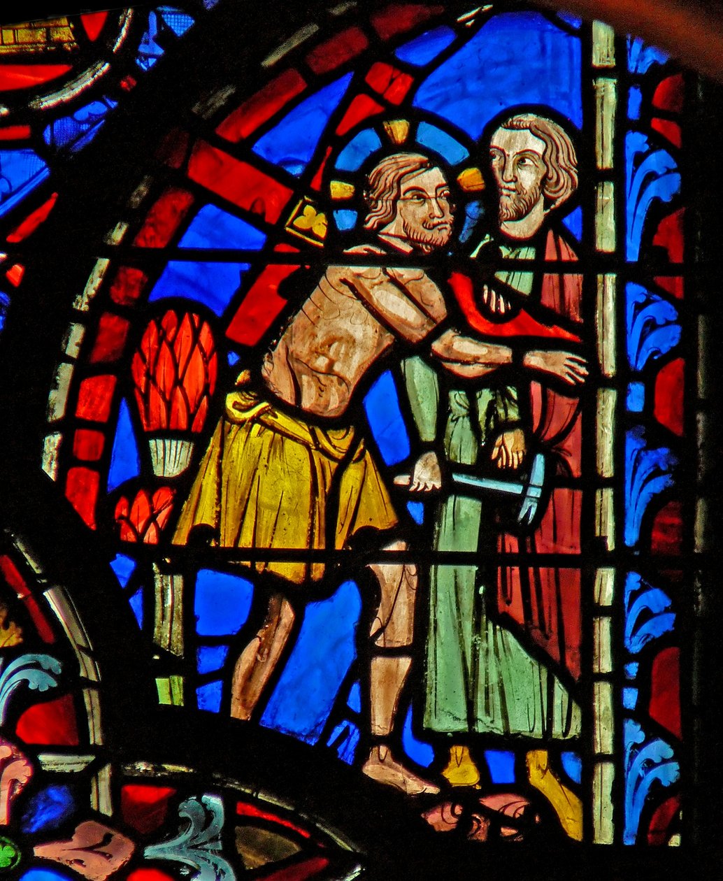 Janela w8 Jesus carrega a cruz: Via Crucis de French School