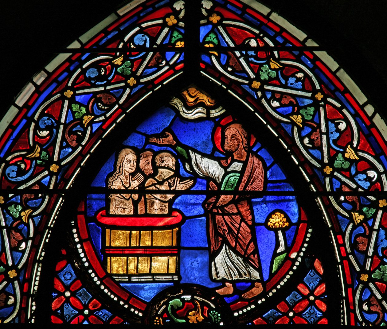Janela, w9, descrevendo, st andrew baptises cônsul, Egeus, e, esposa de French School