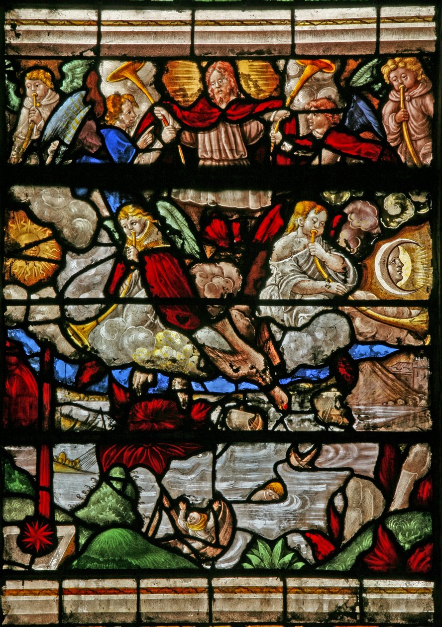 Janela w9 representando o último julgamento - depois de Albert Durer de French School