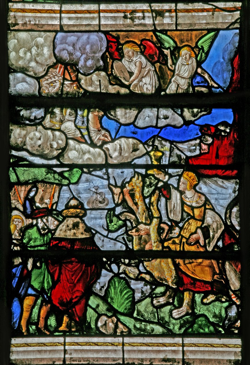 Janela w9 representando o último julgamento - depois de Albert Durer de French School
