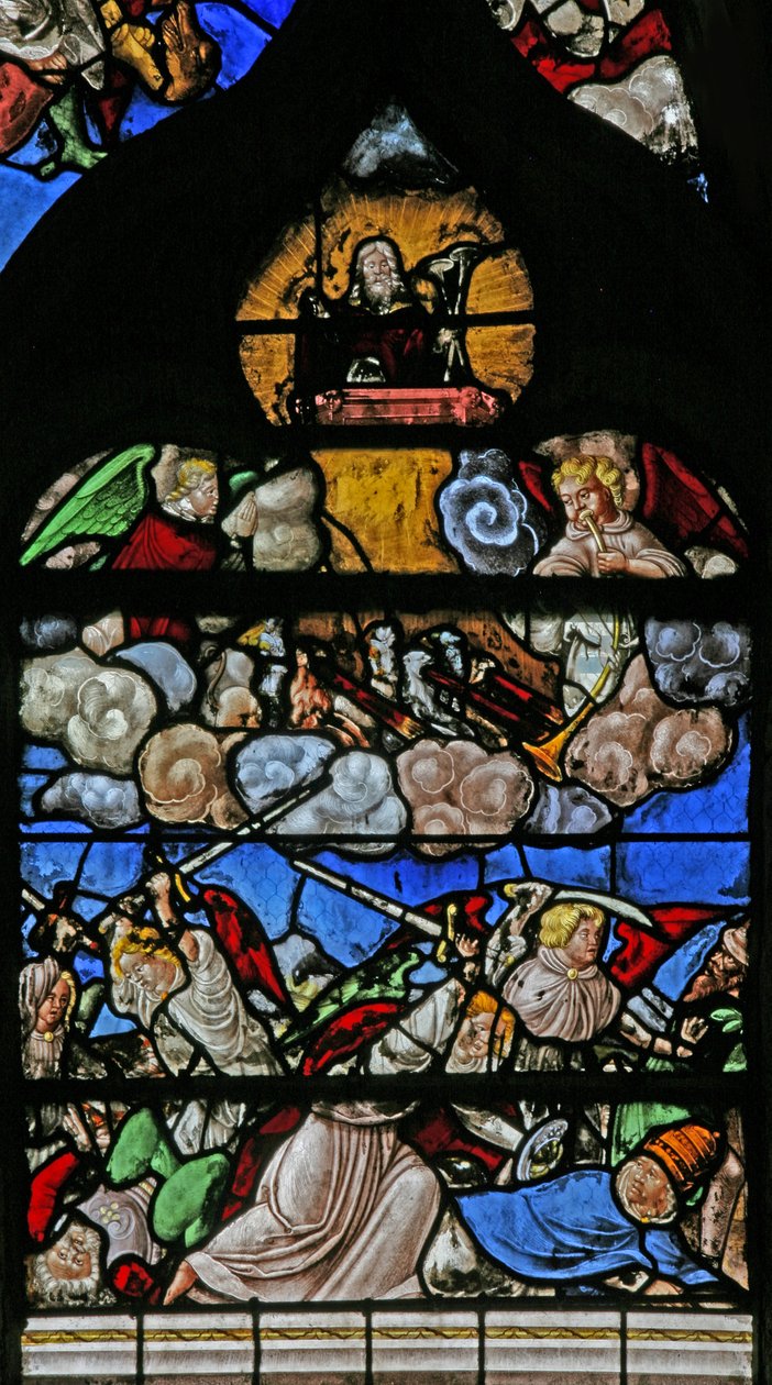 Janela w9 representando o último julgamento - depois de Albert Durer de French School