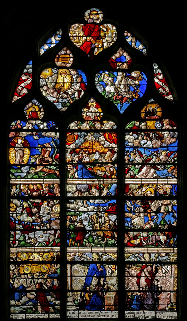 Janela w9 representando o último julgamento - depois de Albert Durer de French School