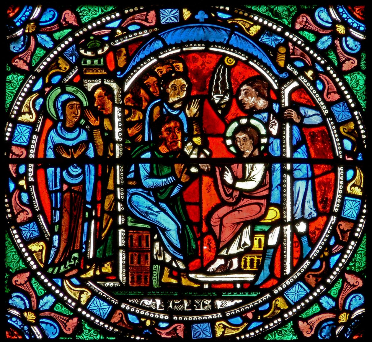 Janela wXV representando Jesus encontrado no templo de French School