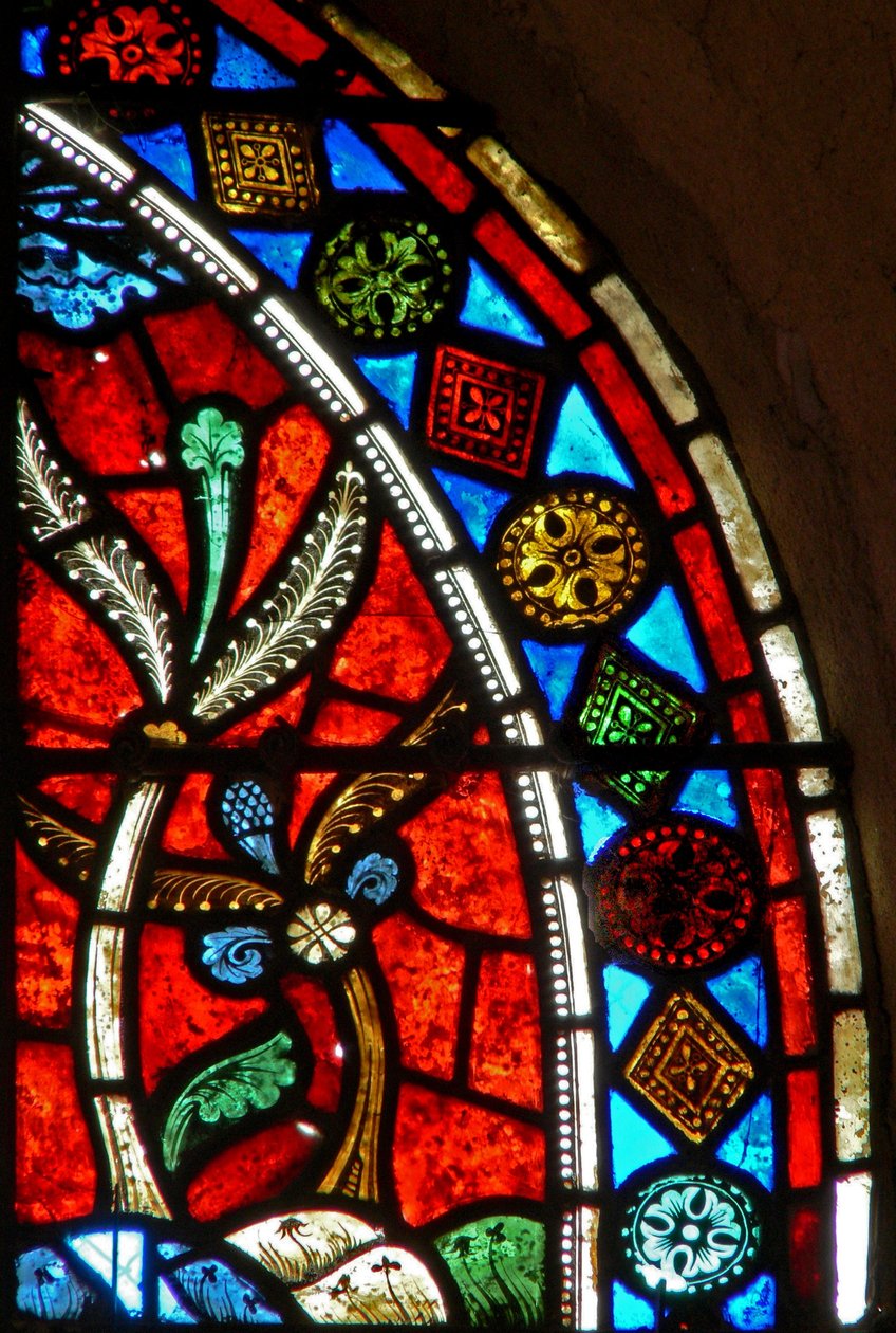 Janela wXX representando vegetação decorativa de French School