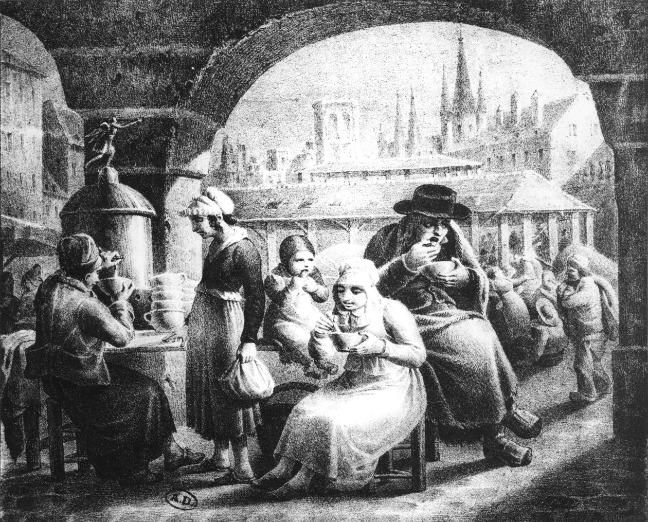 Mulher vendendo café, c. 1820 de French School