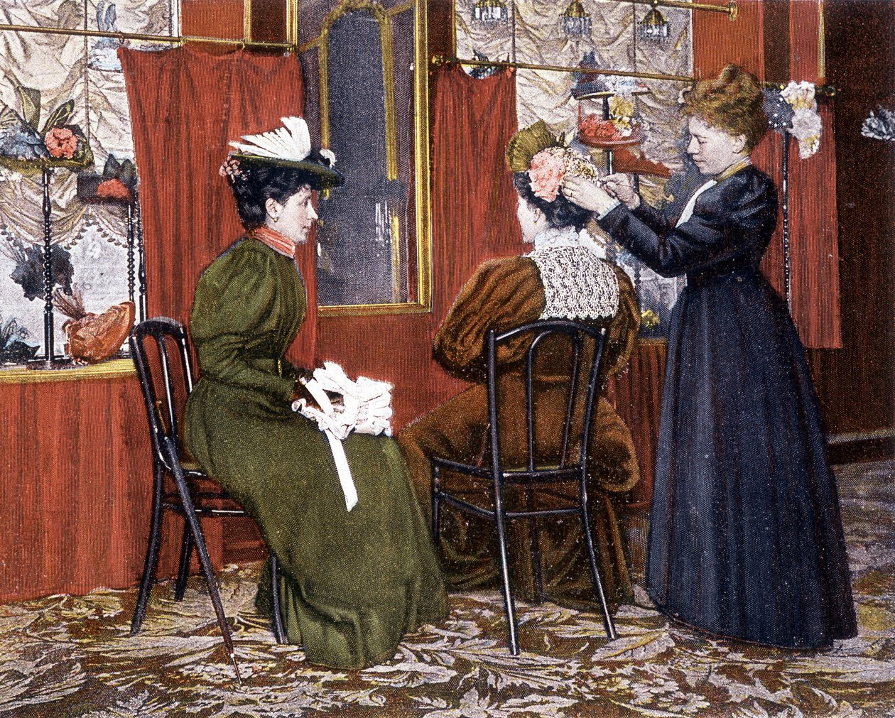 Mulher a estilizar uma senhora com um chapéu na Maison Nouvelle de French School