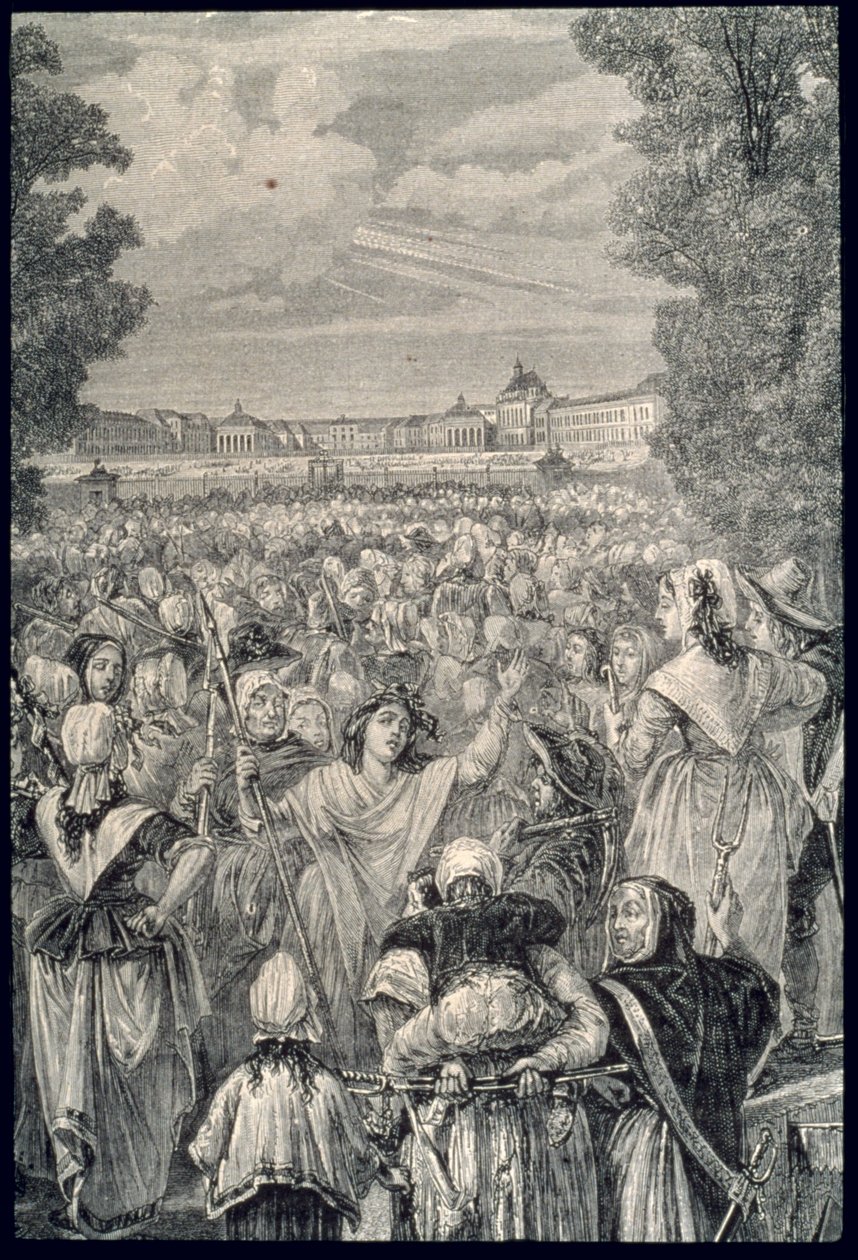 Marcha das mulheres em Versalhes, em 56 de outubro de 1789 de French School