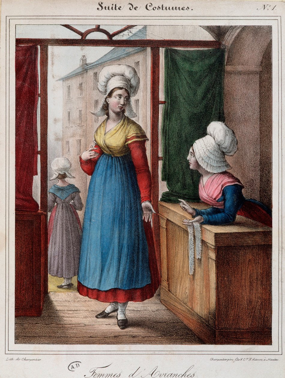 Mulheres de Avranches (Manche) - litografia de French School