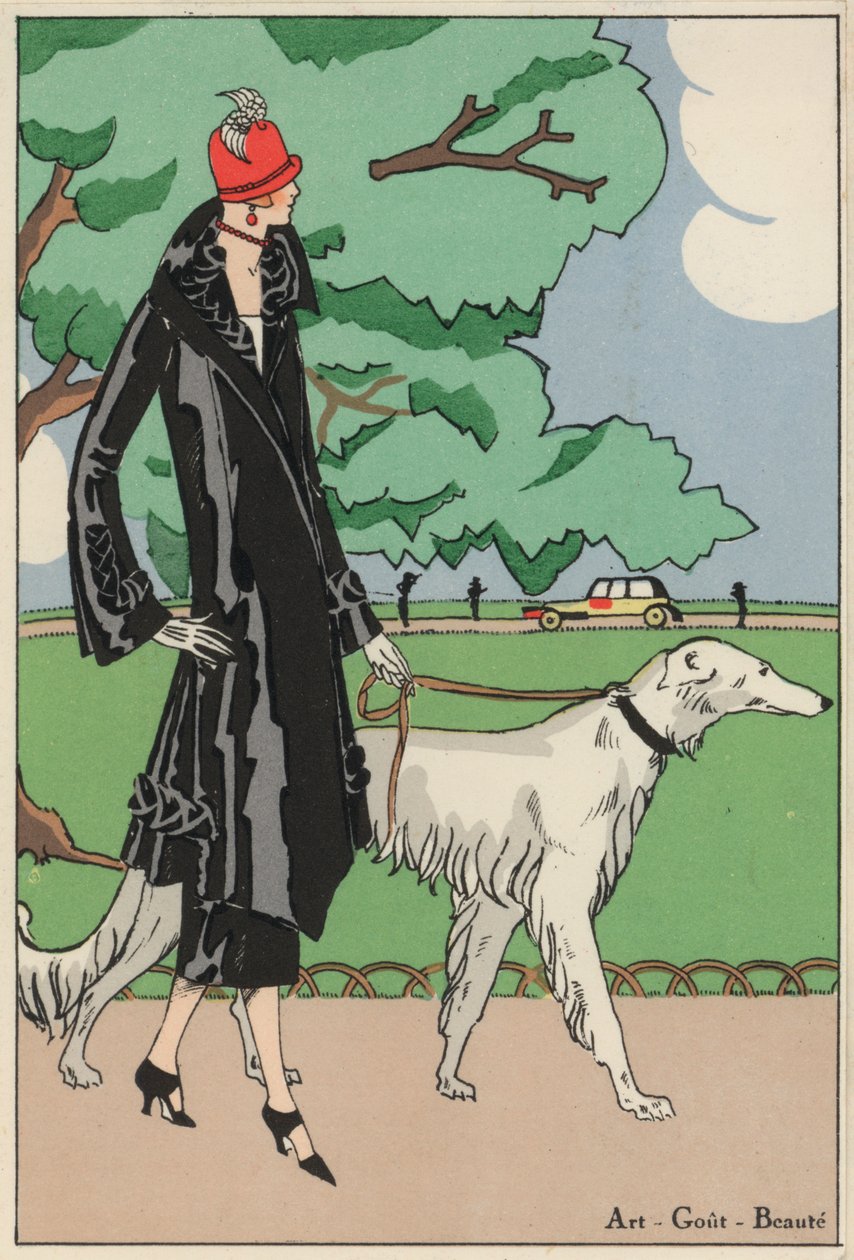 Moda feminina da década de 1920 dos estilistas Martial e Armand (litografia a cores) de French School