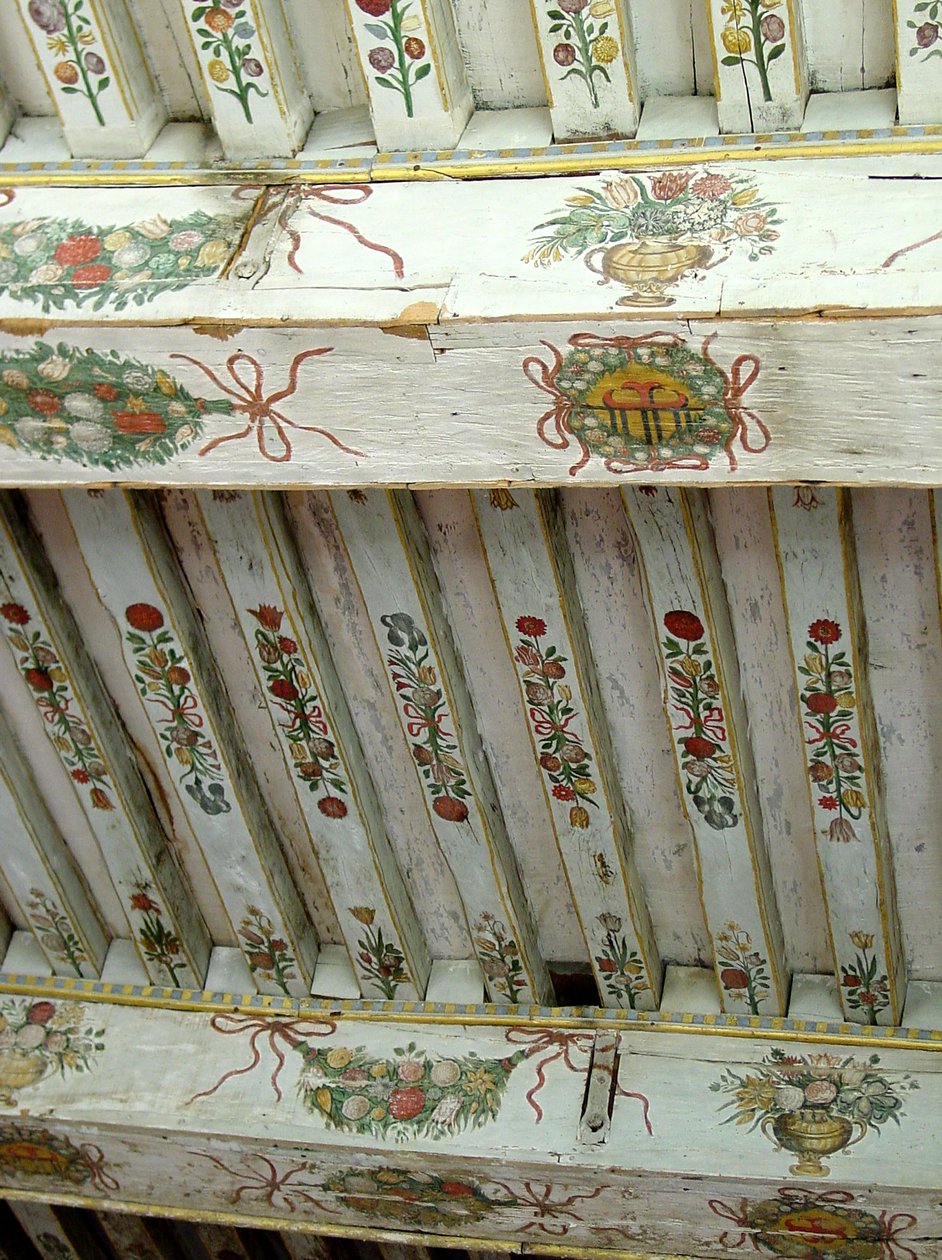 Vigas de madeira, Chateau dOiron, Vale do Loire (madeira pintada) (ver também 265494) de French School