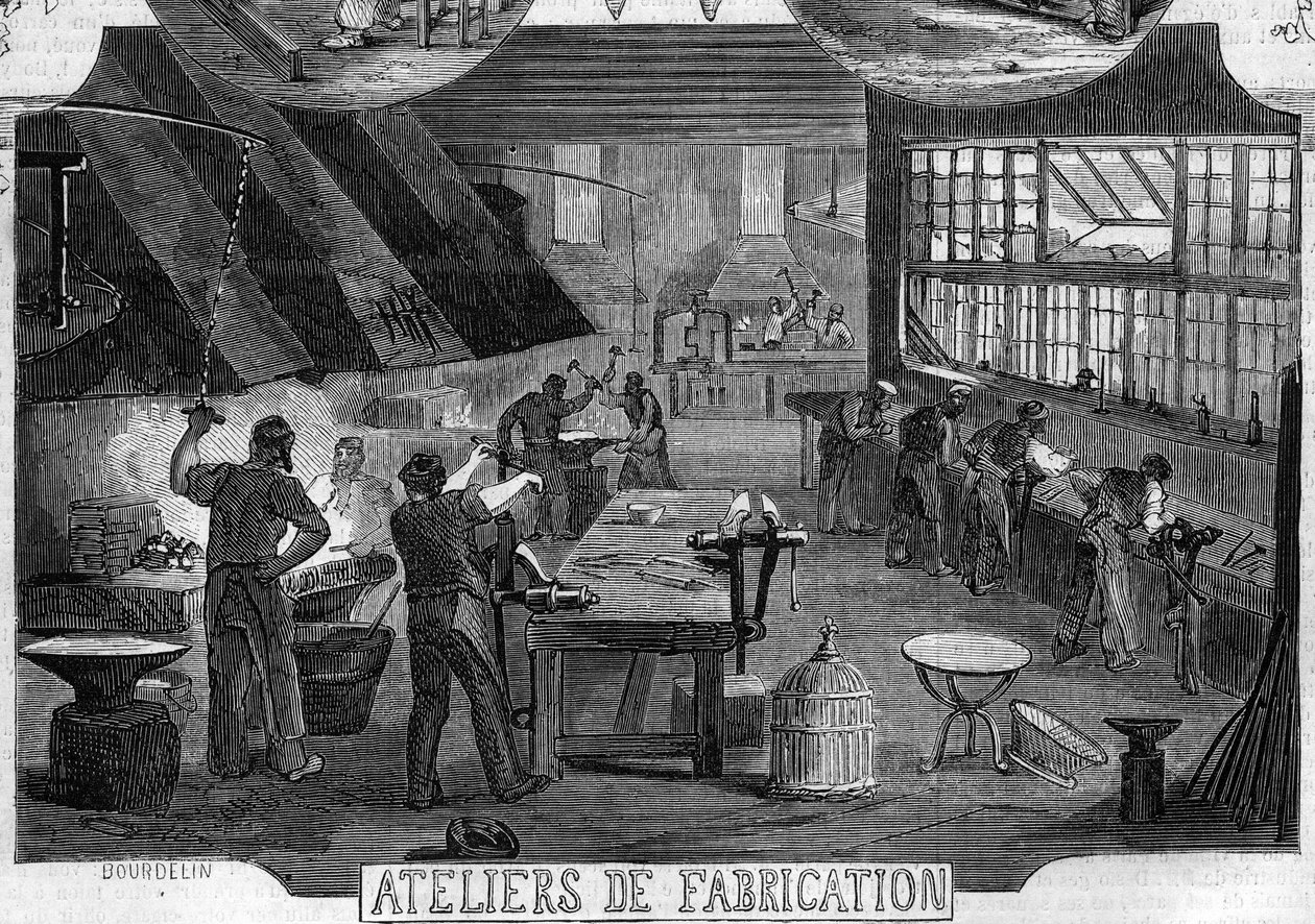 Oficina para o fabrico de fechaduras pelos Srs. Desforges e Busisson de French School