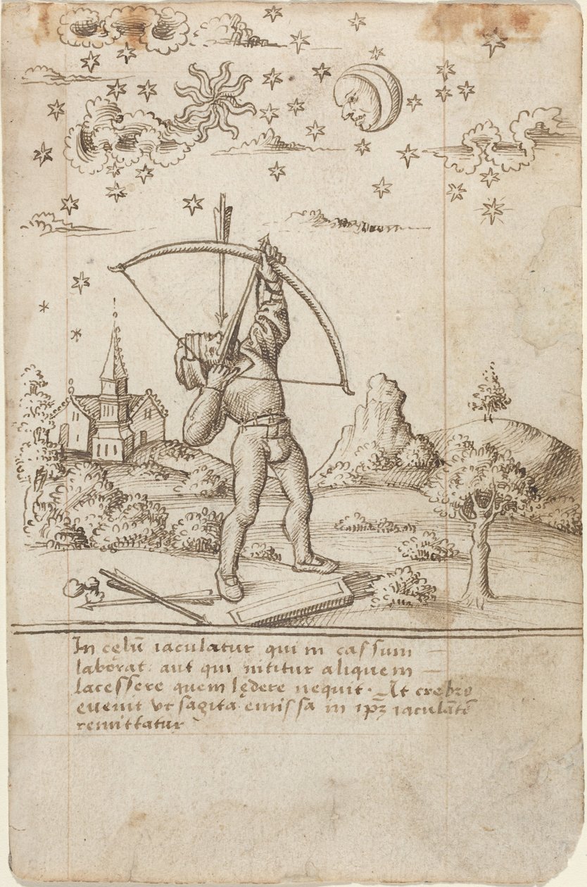 Estás a disparar contra o céu [fol. 9 reto], c.1512-1515 (pena e tinta) de French School