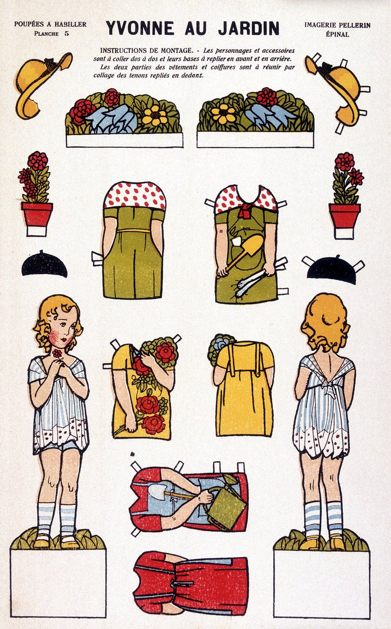 Yvonne no jardim: decoupage. século 19. de French School