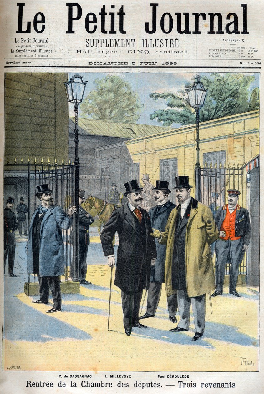 reabertura da câmara dos deputados, ilustração no " Le Petit Journal" 5 de junho de French School