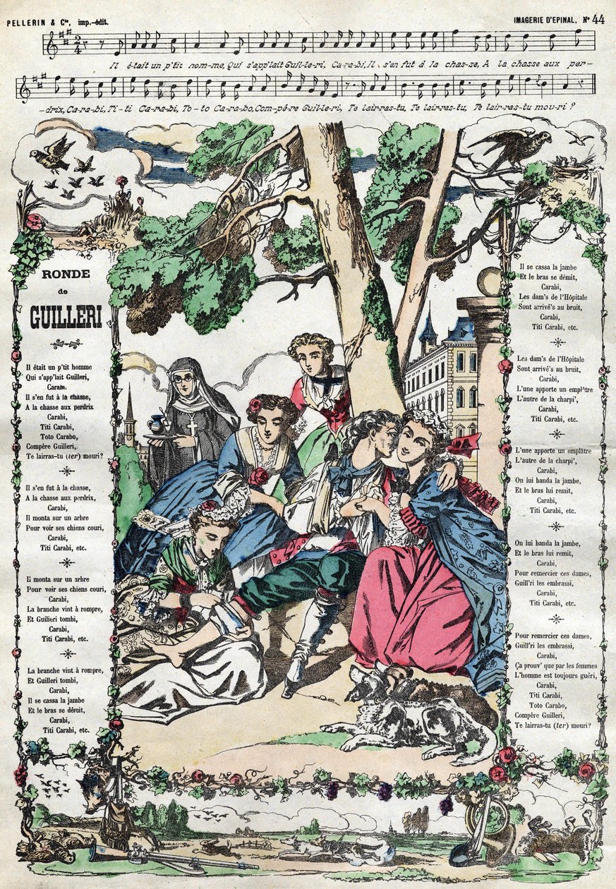 a rodada de Guilleri. Foto da Epinal do século XIX de French School