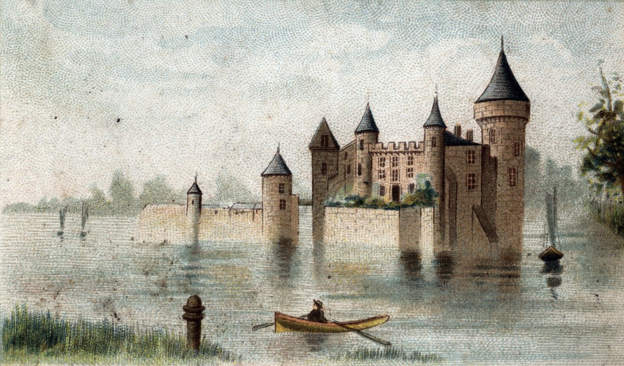 vista do Chateau de la Brede (Gironde). de French School