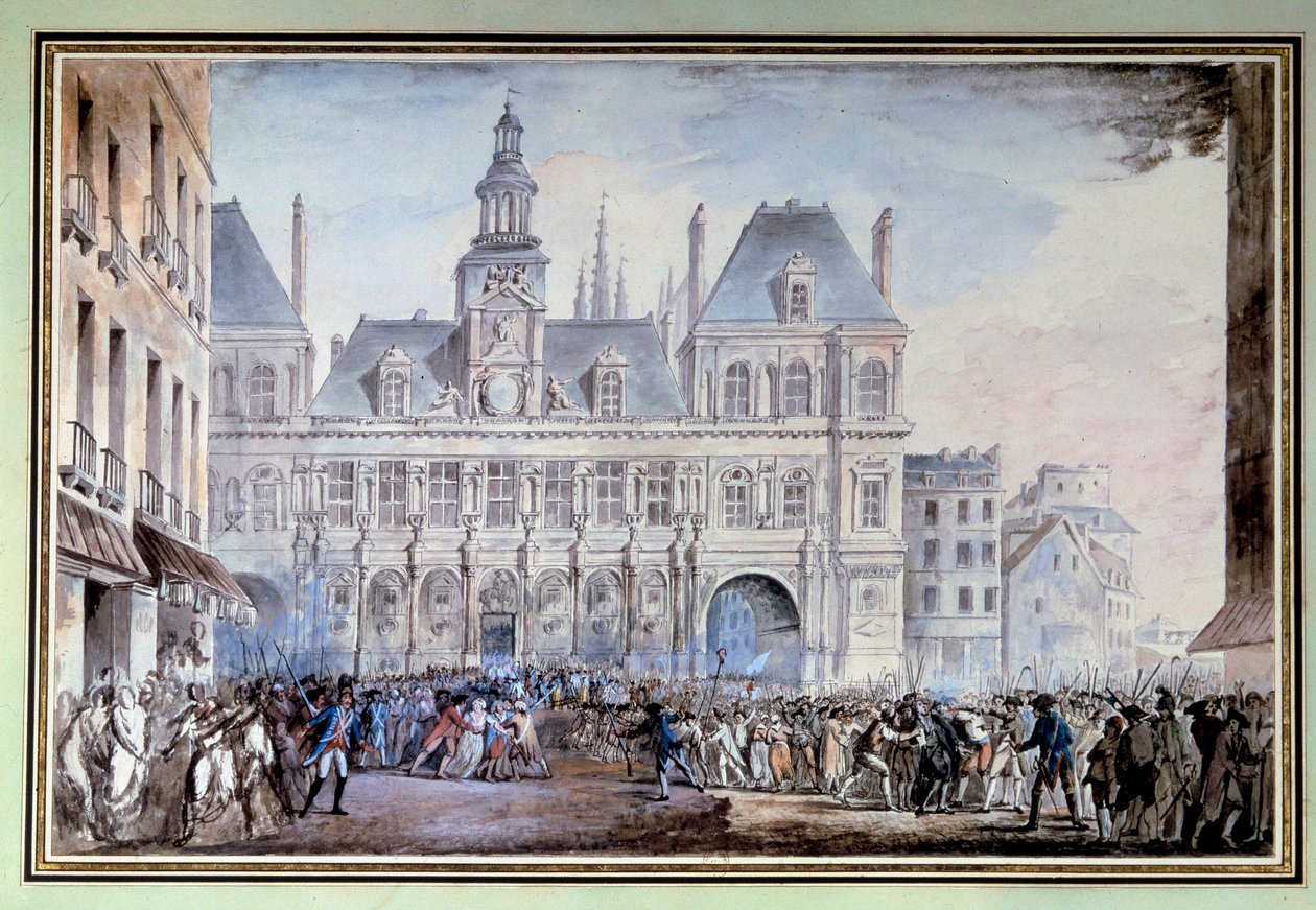 vista da Place de Greve em 14 de Julho de 1789 Place de Greve em Paris (actual Place de l