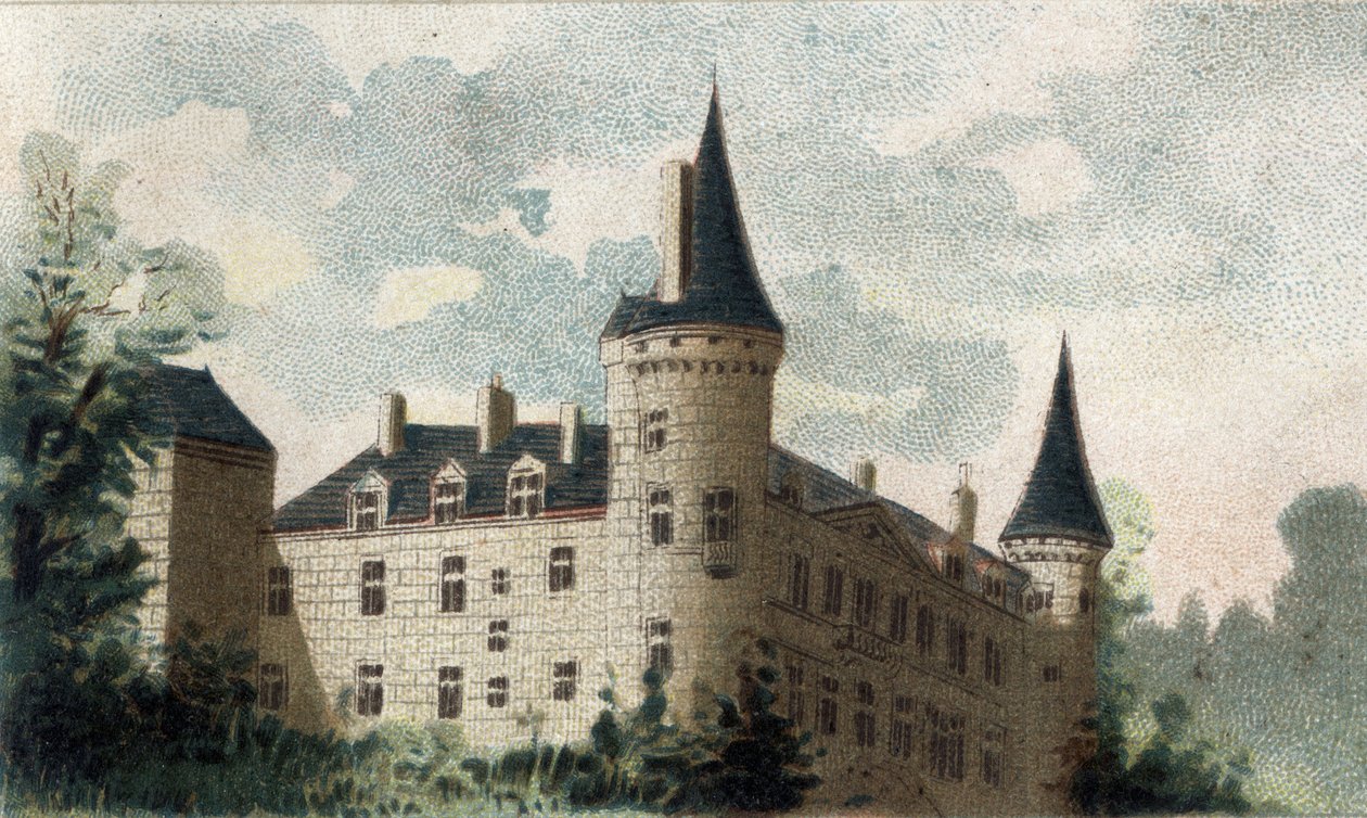 vista do castelo de Bazoches (Nievre). de French School