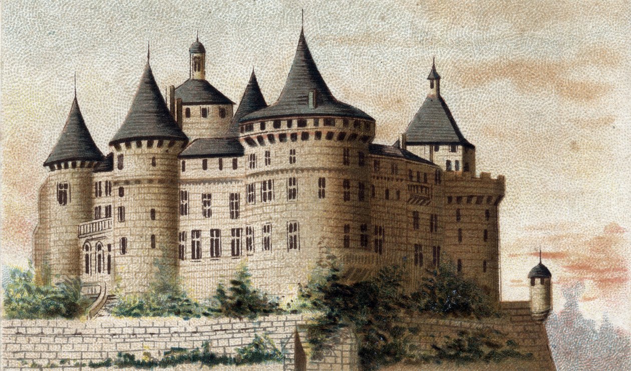 vista do castelo de Chastellux (Yonne). de French School