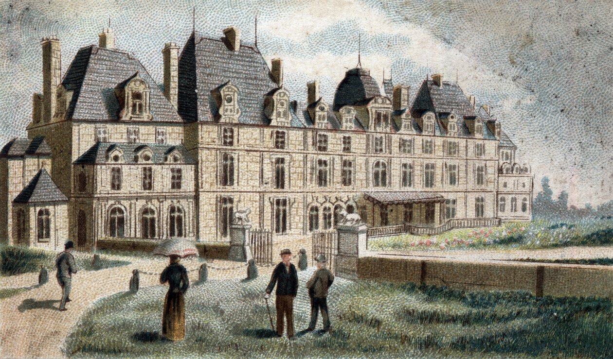 vista do castelo de Eu (Seine Inferieure). de French School