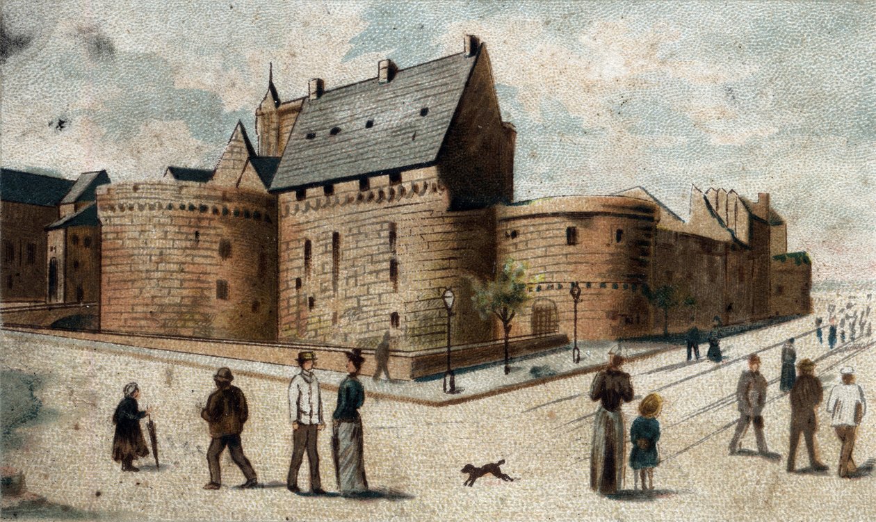vista do castelo de Nantes (baixo Loire). de French School
