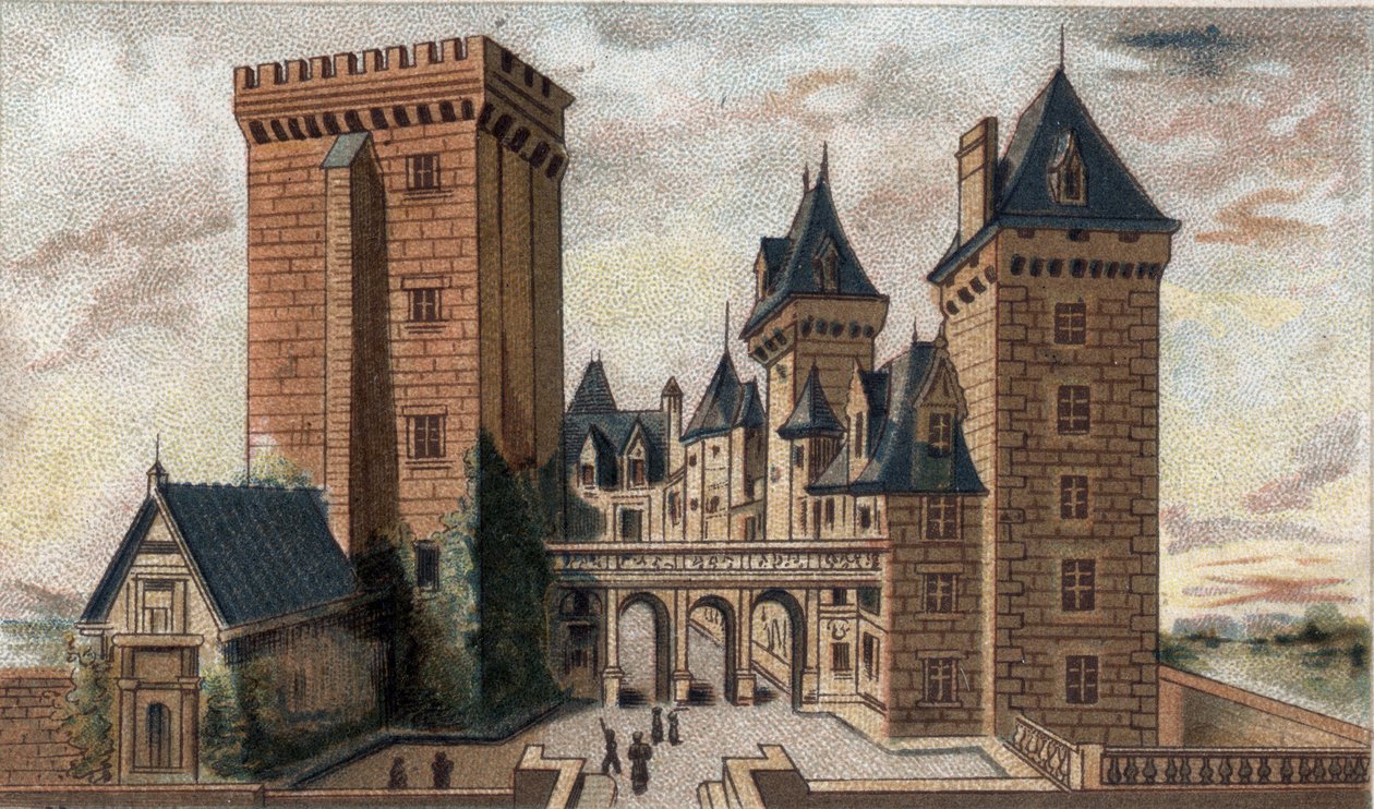 vista do castelo de Pau (Pirenéus Inferiores). de French School