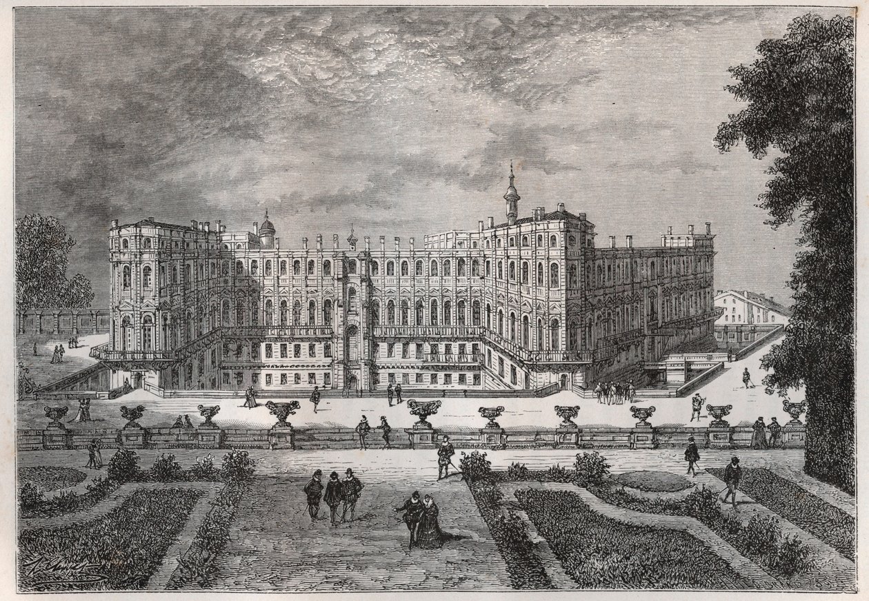 vista do castelo de Saint-Germain (Saint Germain) (Sena e Oise) sob Henri IV - gravura de "L
