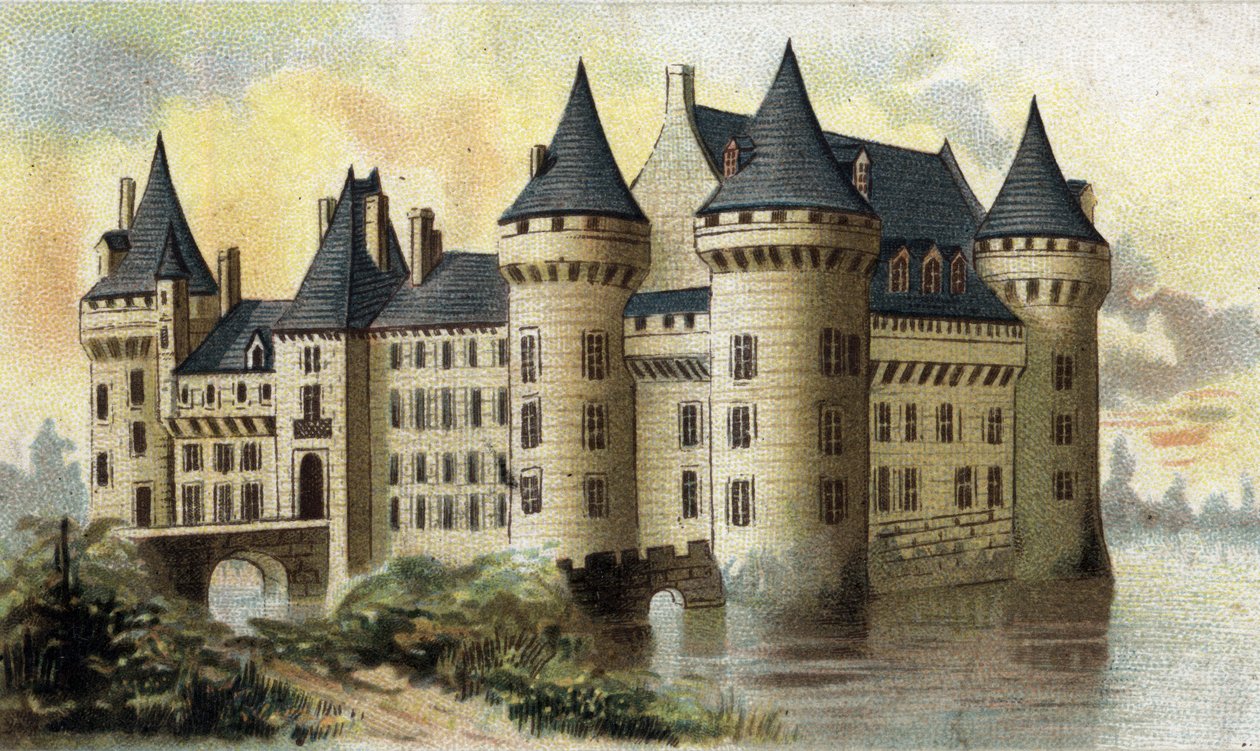 vista do castelo de Sully (Loiret). de French School